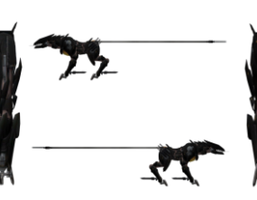 Sci-fi Blade Wolf Weapon 3d model