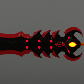 Blood Sword Gaming Weapon 3d model