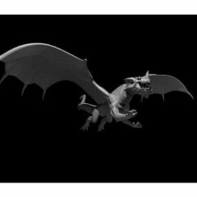 Sculpture de personnage volant de dragon bleu modèle 3D