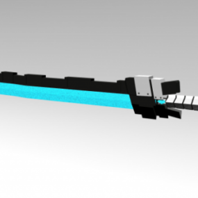 Modello 3d di arma con spada a luce blu