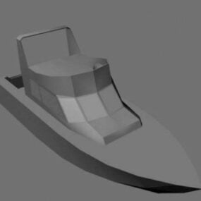 Boat kacepetan prasaja Lowpoly Model 3d