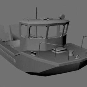 Pequeno barco de pesca Lowpoly modelo 3d