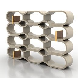Stylized Circles Bookcase Design 3d model