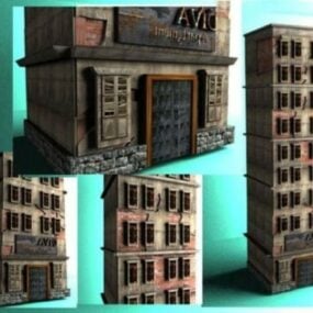 Gebroken appartementencomplex 3D-model