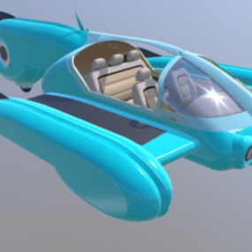 Modelo 3d de brinquedo de avião com hélice esportiva