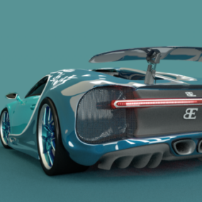 Modello 3d dell'auto Bugatti