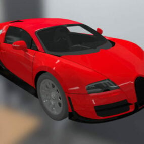 Model 3D samochodu Bugatti Veyron w kolorze czerwonym