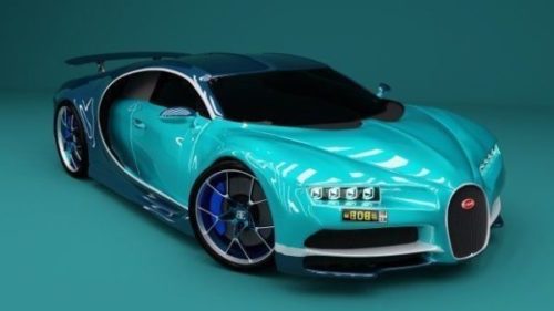 Blue Bugatti Car Design