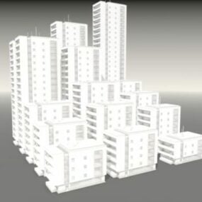 Mô hình 3d tòa nhà cao tầng thành phố