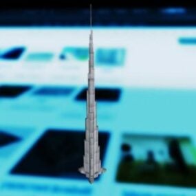 مدل سه بعدی ساختمان برج انتزاعی