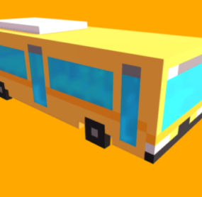 Game Lowpoly Bus Design 3d model