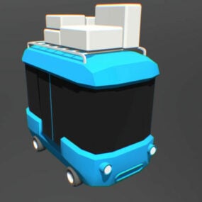 Cartoon Blue Bus Car 3d model
