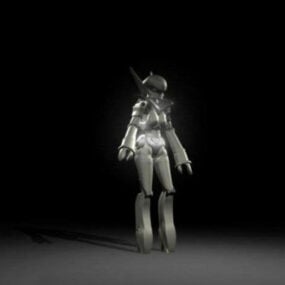 애니메이션 소녀 로봇 3d 모델