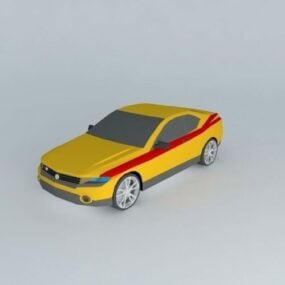 ماشین زرد مدل راینو طرح سه بعدی
