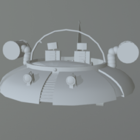 Mô-đun vệ tinh trong không gian mô hình 3d