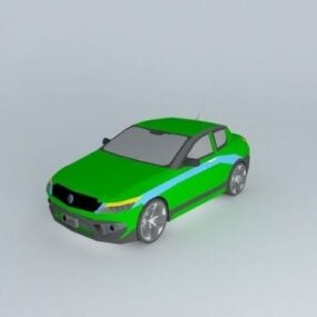 نموذج سيارة سيركو الخضراء ثلاثية الأبعاد