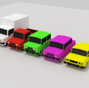 Collection de styles de dessins animés de voitures modèle 3D