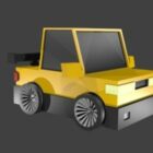 Κίτρινο αυτοκίνητο παιχνιδιών Lowpoly