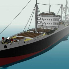 Travel Cruise Ship Three Storey 3d model