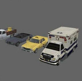 مجموعة متنوعة من أنواع السيارات نموذج ثلاثي الأبعاد