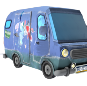 Cartoon Minibus Vehicle 3d model