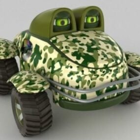Karikatür Kamyon Ordusu Canavar Tarzı 3D model