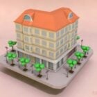Edificio de la ciudad de dibujos animados