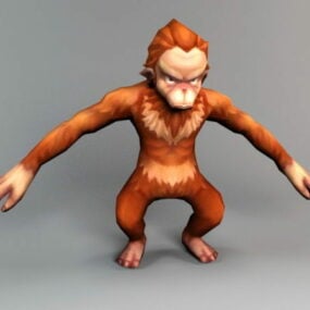 Dibujos animados mono animal modelo 3d