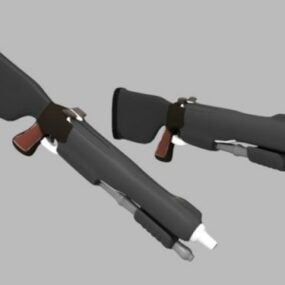 Karikatür Av Tüfeği Silahı 12mm 3D model