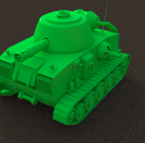 Lowpoly Tecknad Tank Design 3d-modell