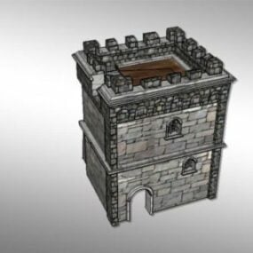 Medieval Castle Wall Building 3d model