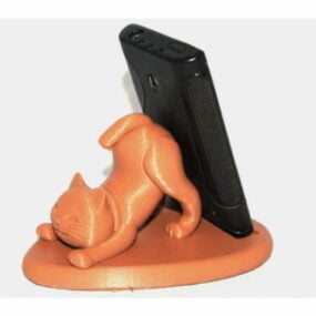 Kat mobiele telefoonhouder afdrukbaar 3D-model