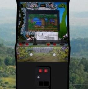 3д модель вертикального аркадного игрового автомата Caveman