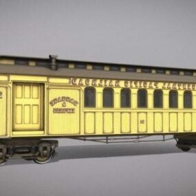 Помаранчевий поїзд Caboose 3d модель