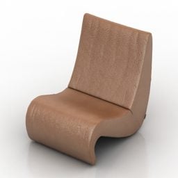 Armless Chair Amoebe Design 3d model