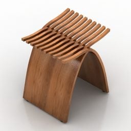 Dřevěná židle Hmi Design 3D model