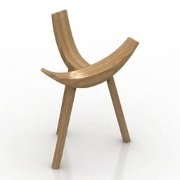 Modern Wood Chair Hiruki Furniture 3d-modell