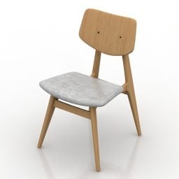 Cadeira de estúdio para casa modelo 3D em cor nogueira