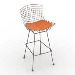 Krzesło barowe Nowoczesne metalowe nogi Model 3D