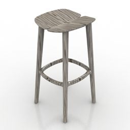 Wood Bar Chair 3d model
