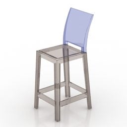 Modello 3d di design della sedia da bar in plastica trasparente