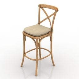 Antique Bar Chair Decor 3d model