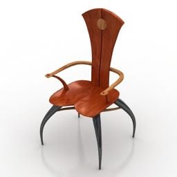 Modelo 3D de design de cadeira de oficina de madeira