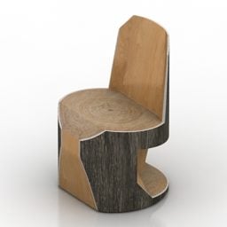 Design S Chair Log Furniture 3d model