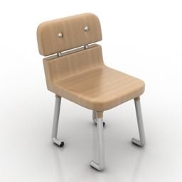 Modelo 3d de cadeira de madeira para escritório