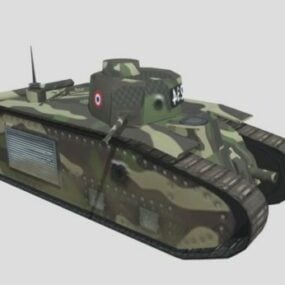 빈티지 탱크 B1 Bis 3d 모델