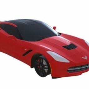 लाल शेवरले कार्वेट कार 3डी मॉडल