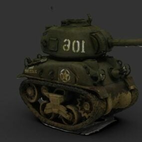 Chibi Tank Cartoon Design 3d model