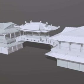 Kinesisk forntida byggnad 3d-modell