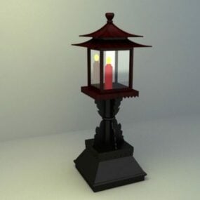 3д модель садового светильника в китайском стиле